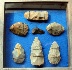 Paleo-Indian (Early Man) Spear Points and Tools, c. 8,000 BC, Shadowbox, Sold! DA